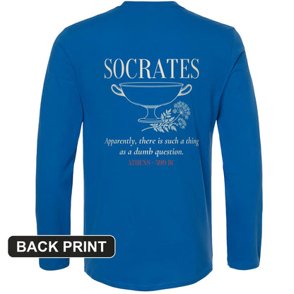 Socrates Dumb Question Back Print Long Sleeve T-Shirt