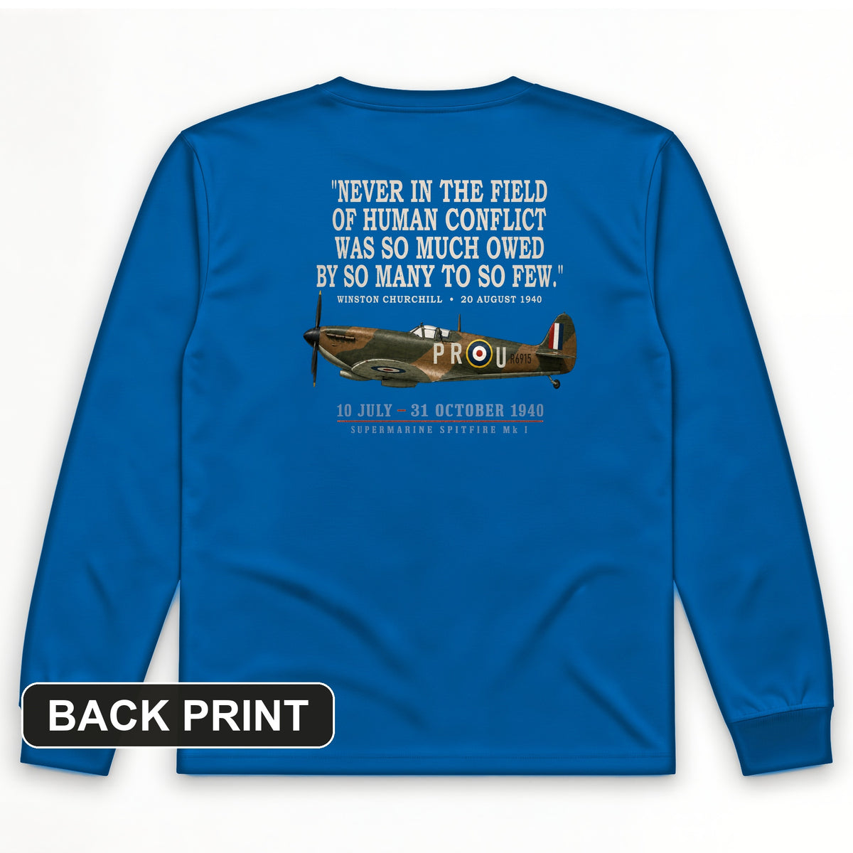 Spitfire So Few Quote Back Print Long Sleeve T-Shirt