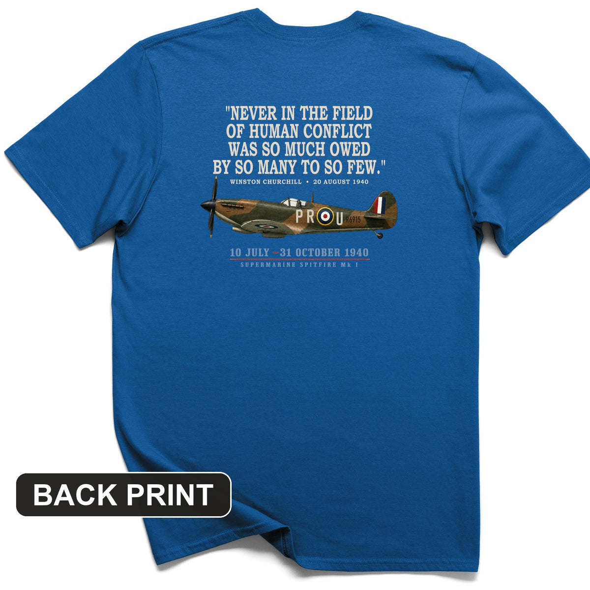 Spitfire So Few Quote Back Print T-Shirt