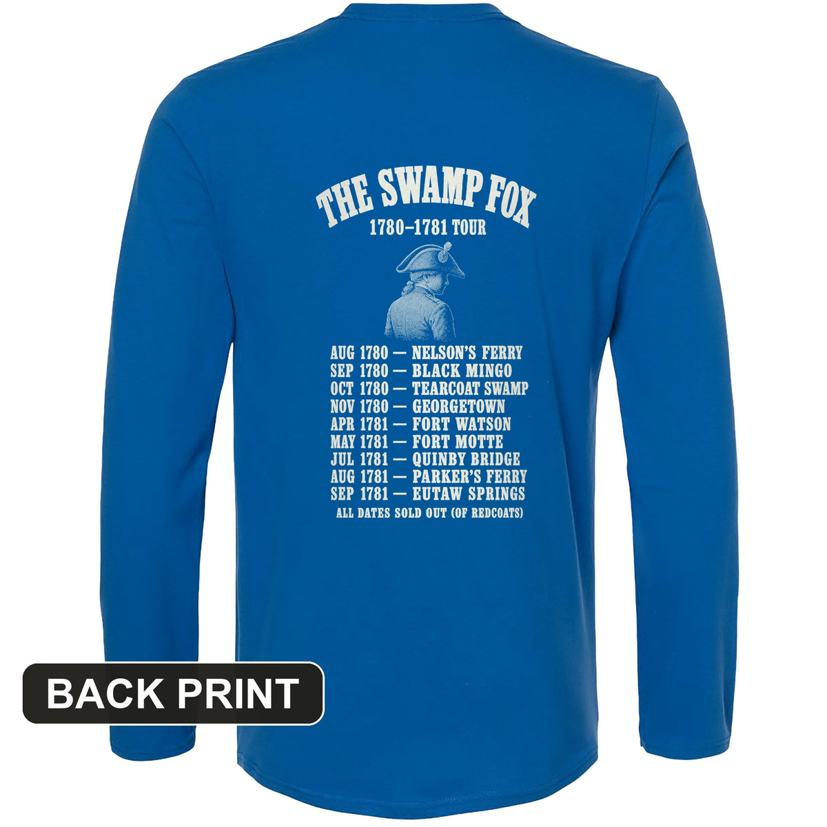 Swamp Fox World Tour Back Print Long Sleeve T-Shirt