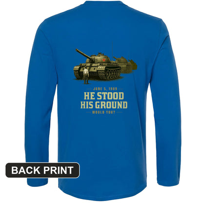 Tank Man Back Print Long Sleeve T-Shirt
