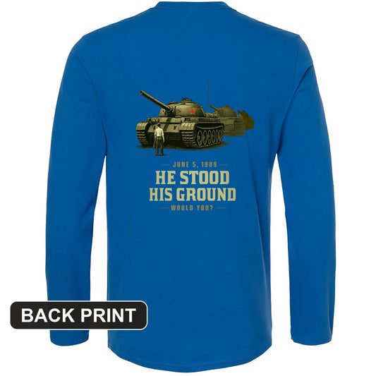Tank Man Back Print Long Sleeve T-Shirt