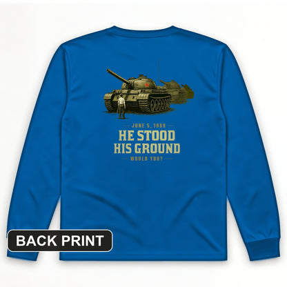 Tank Man Back Print Long Sleeve T-Shirt