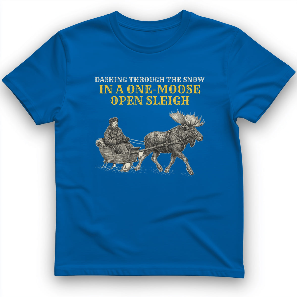 Teddy Roosevelt One Moose Open Sleigh T-Shirt