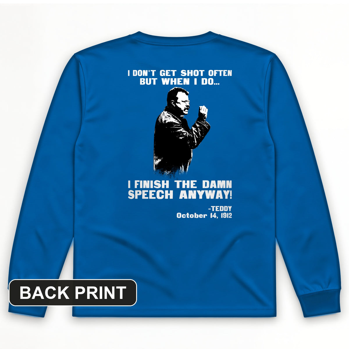 Teddy Speech Back Print Long Sleeve T-Shirt