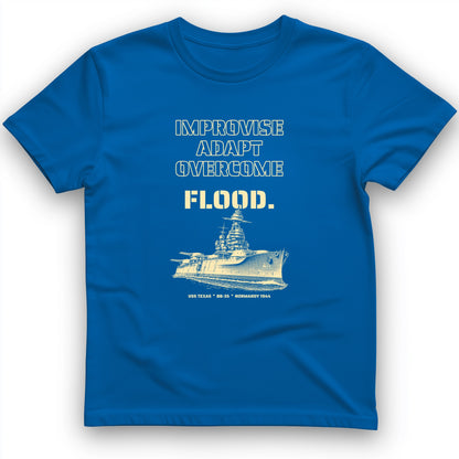 USS Texas - Improvise Adapt Overcome Flood T-Shirt