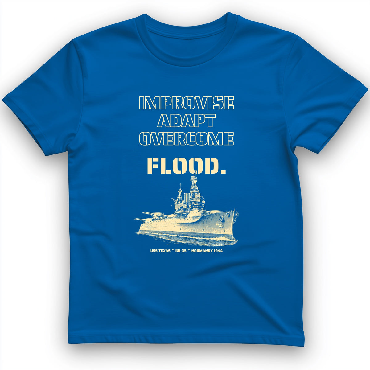 USS Texas - Improvise Adapt Overcome Flood T-Shirt