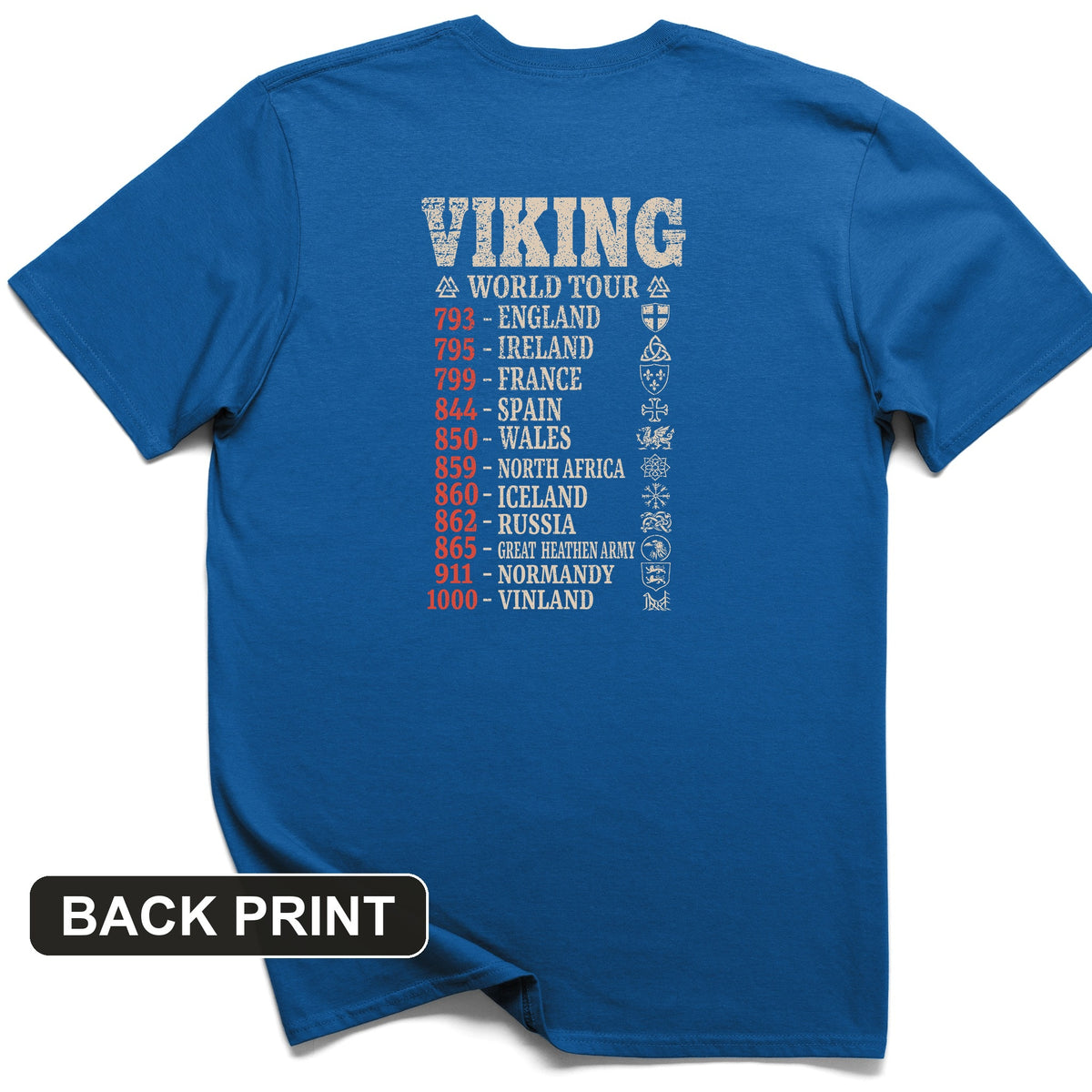 Viking World Tour Back Print T-Shirt