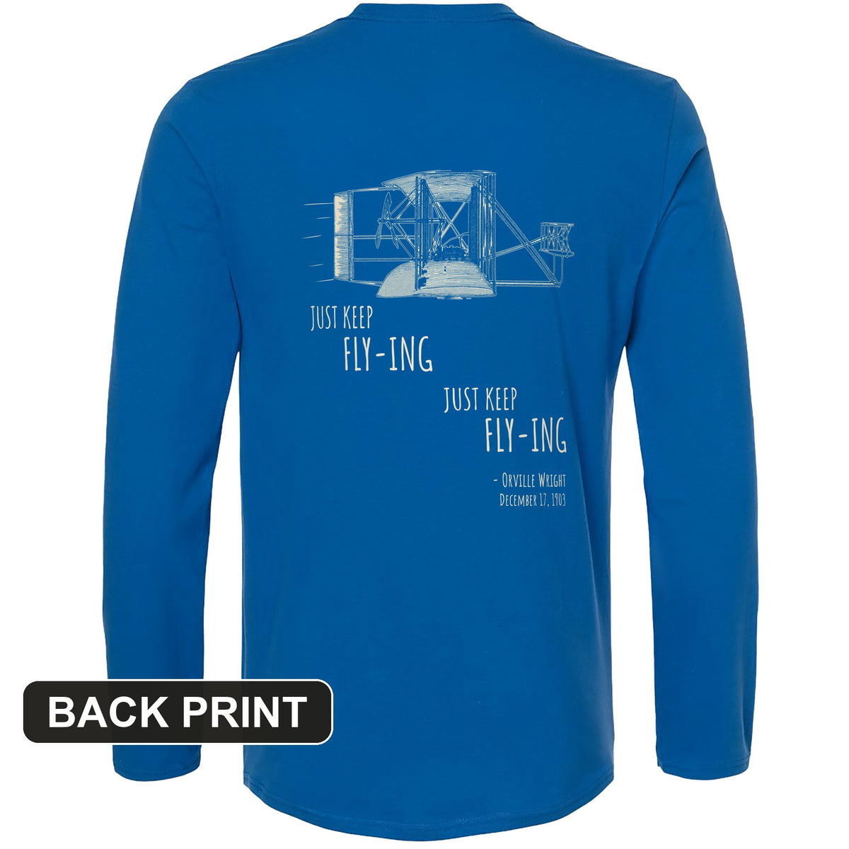 Wright Brothers Back Print Long Sleeve T-Shirt