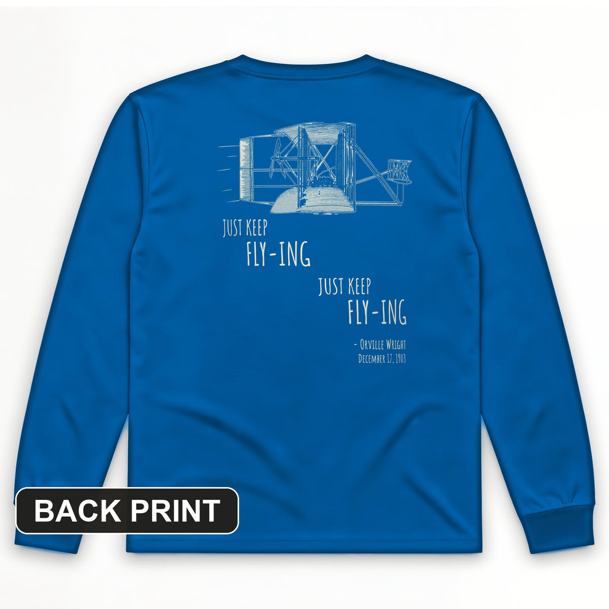 Wright Brothers Back Print Long Sleeve T-Shirt