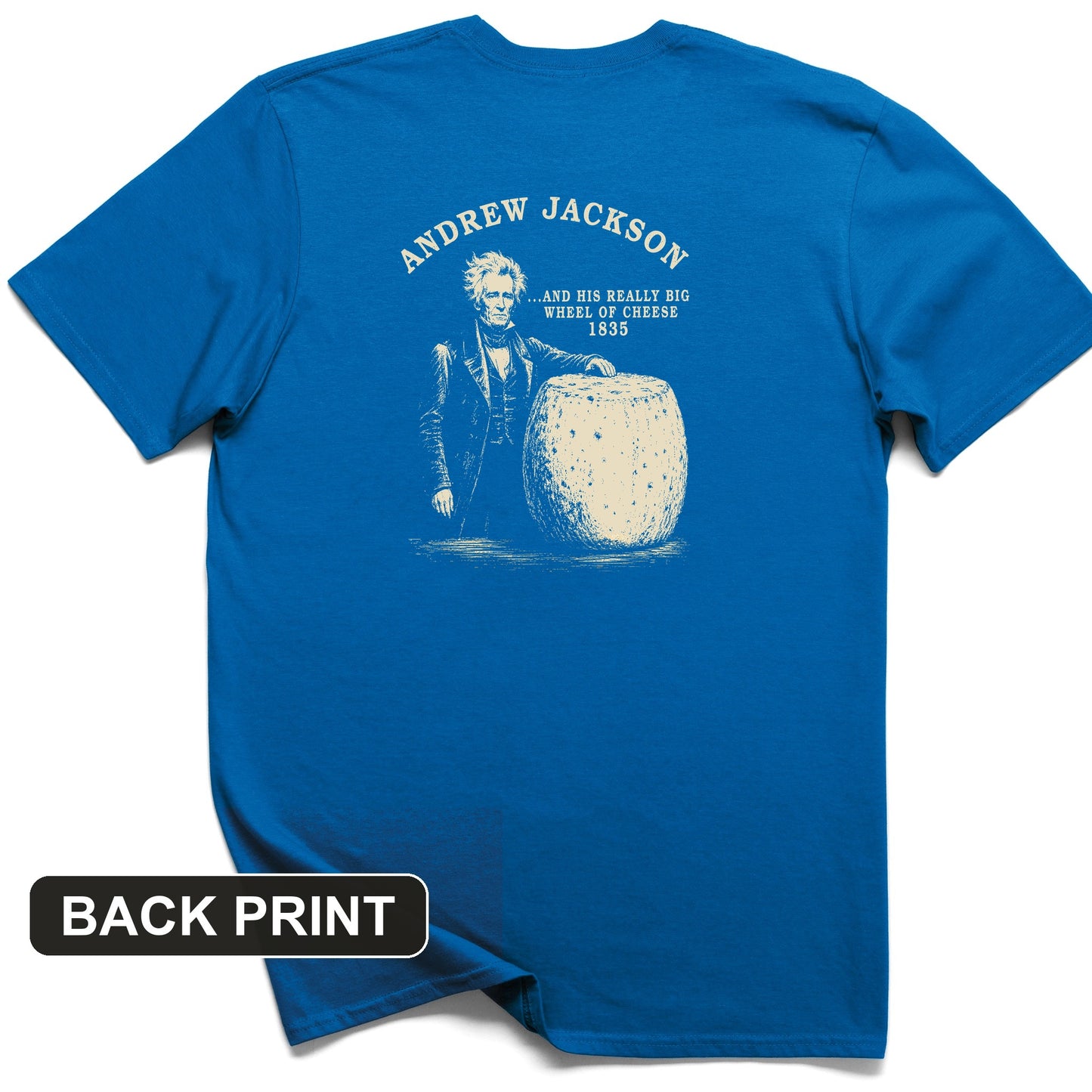 Cheese Wheel Back Print T-Shirt