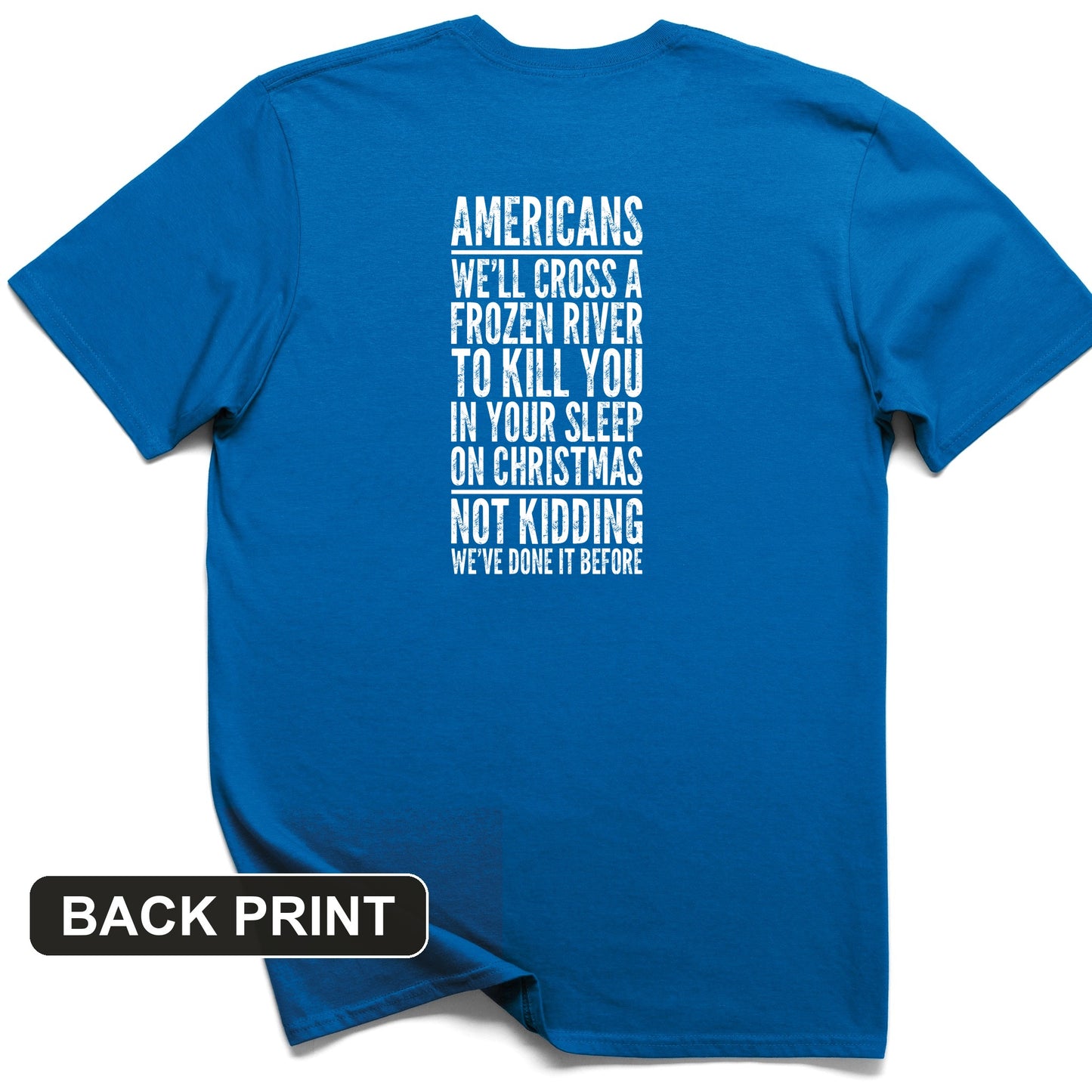Cross A River On Xmas Back Print T-Shirt