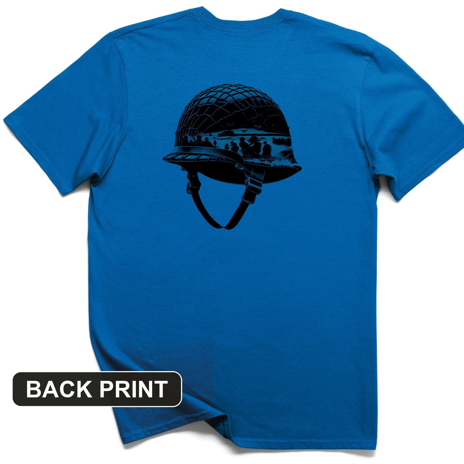 D-Day Helmet Back Print T-Shirt
