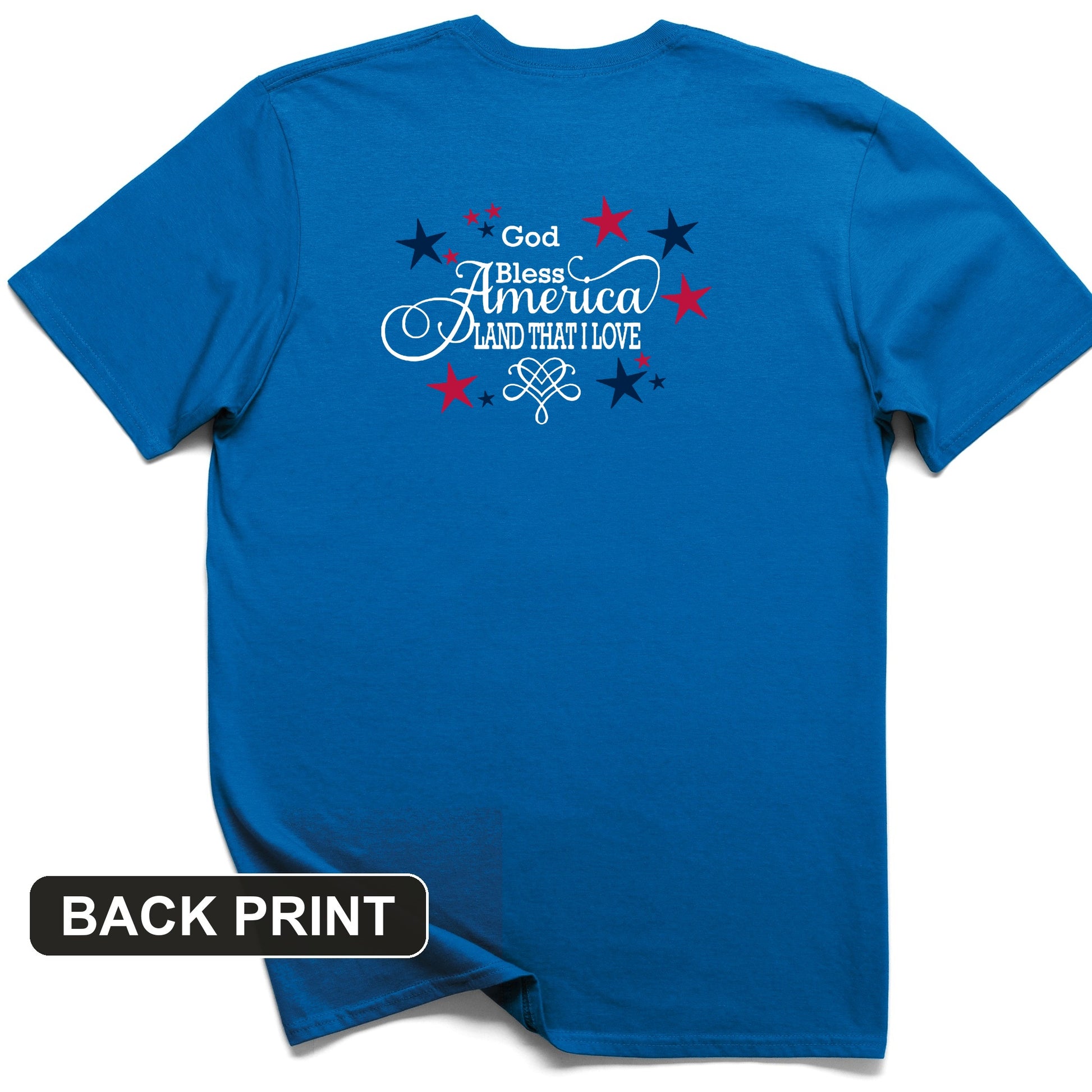 God Bless America Back Print T-Shirt