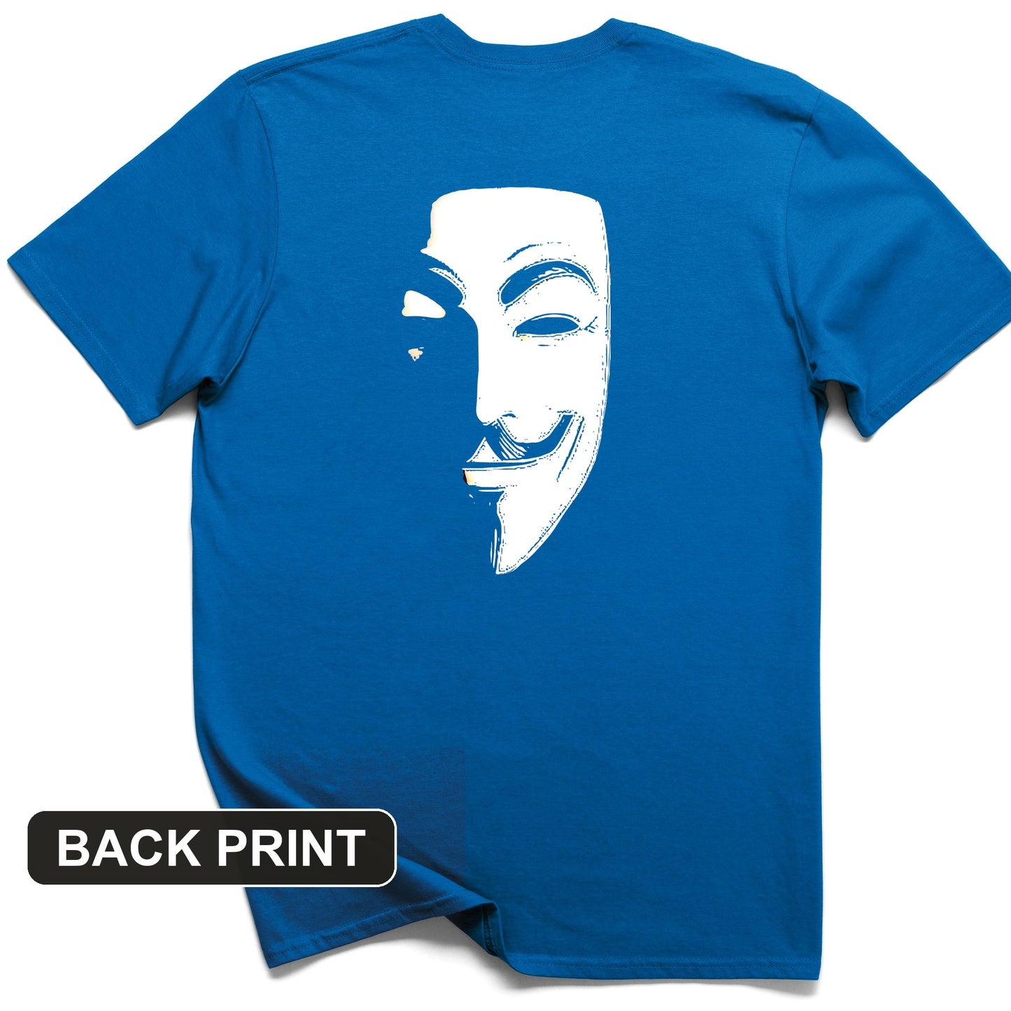 Guy Fawkes Mask Back Print T-Shirt