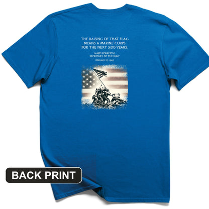 Iwo Jima Flag Back Print T-Shirt