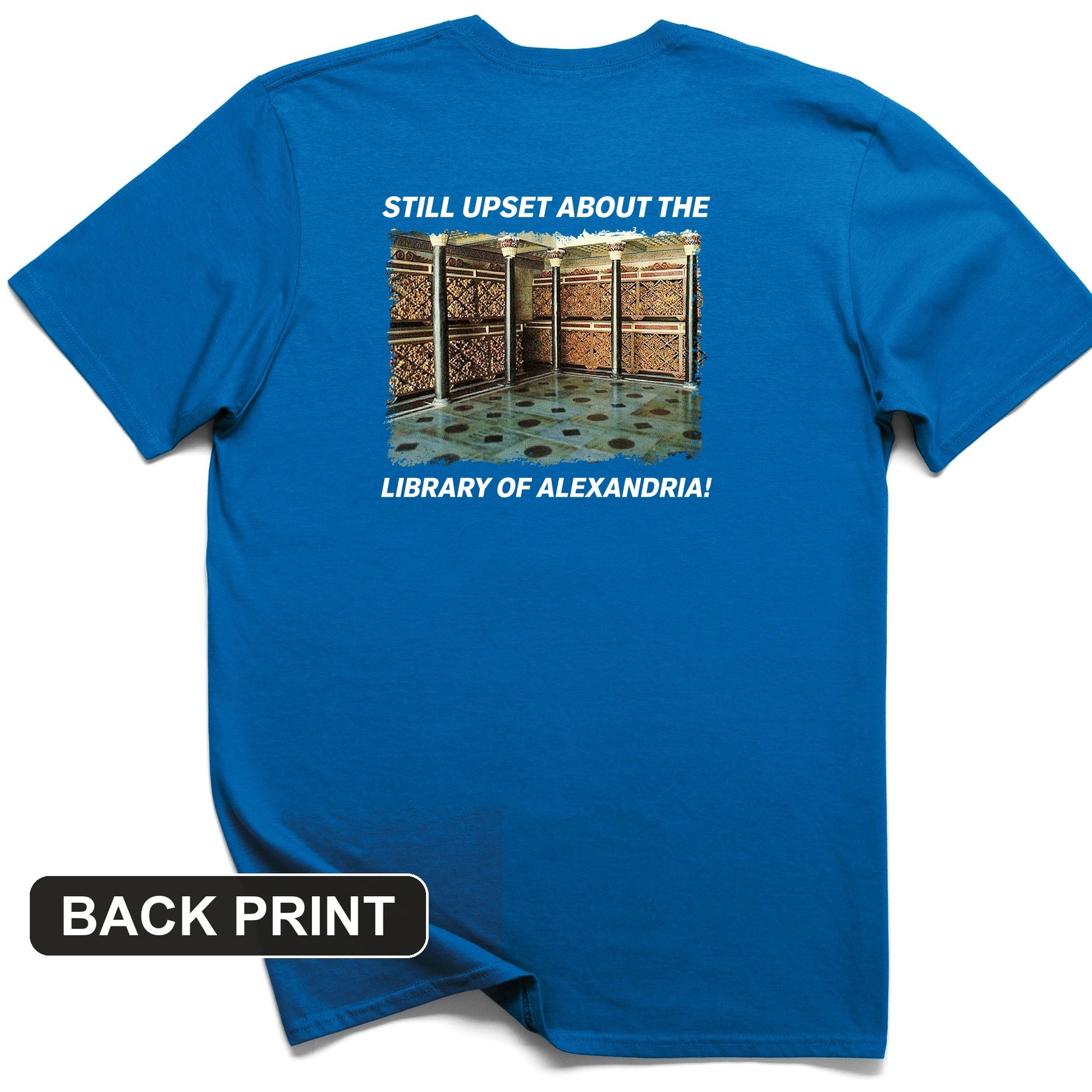 Library Of Alexandria Back Print T-Shirt