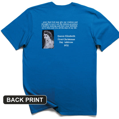 Queen Elizabeth II Xmas Address Back Print T-Shirt