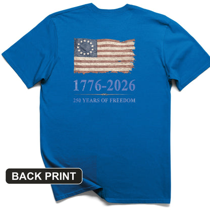 Revolutionary Flag 250 Back Print T-Shirt