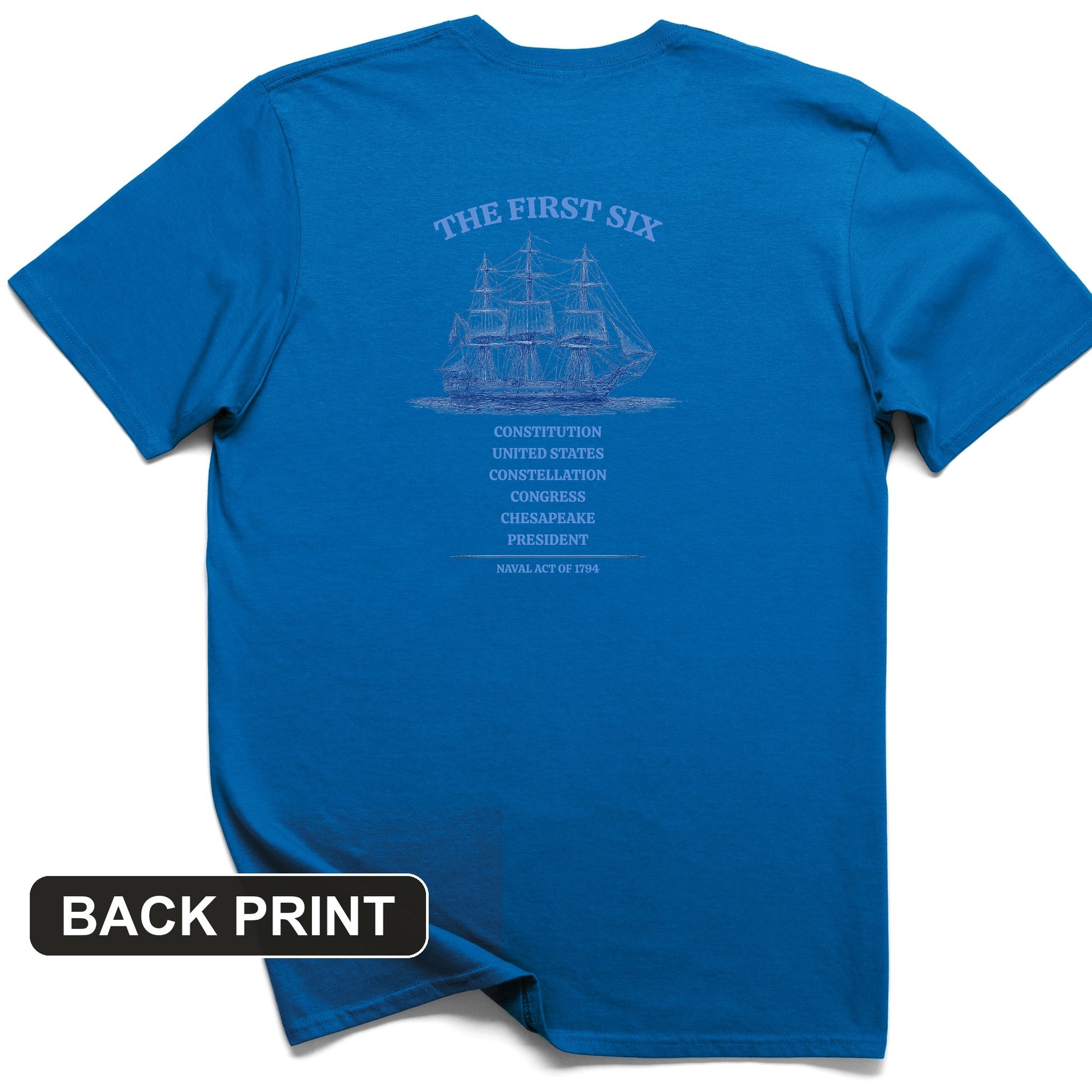 Six Frigates Back Print T-Shirt