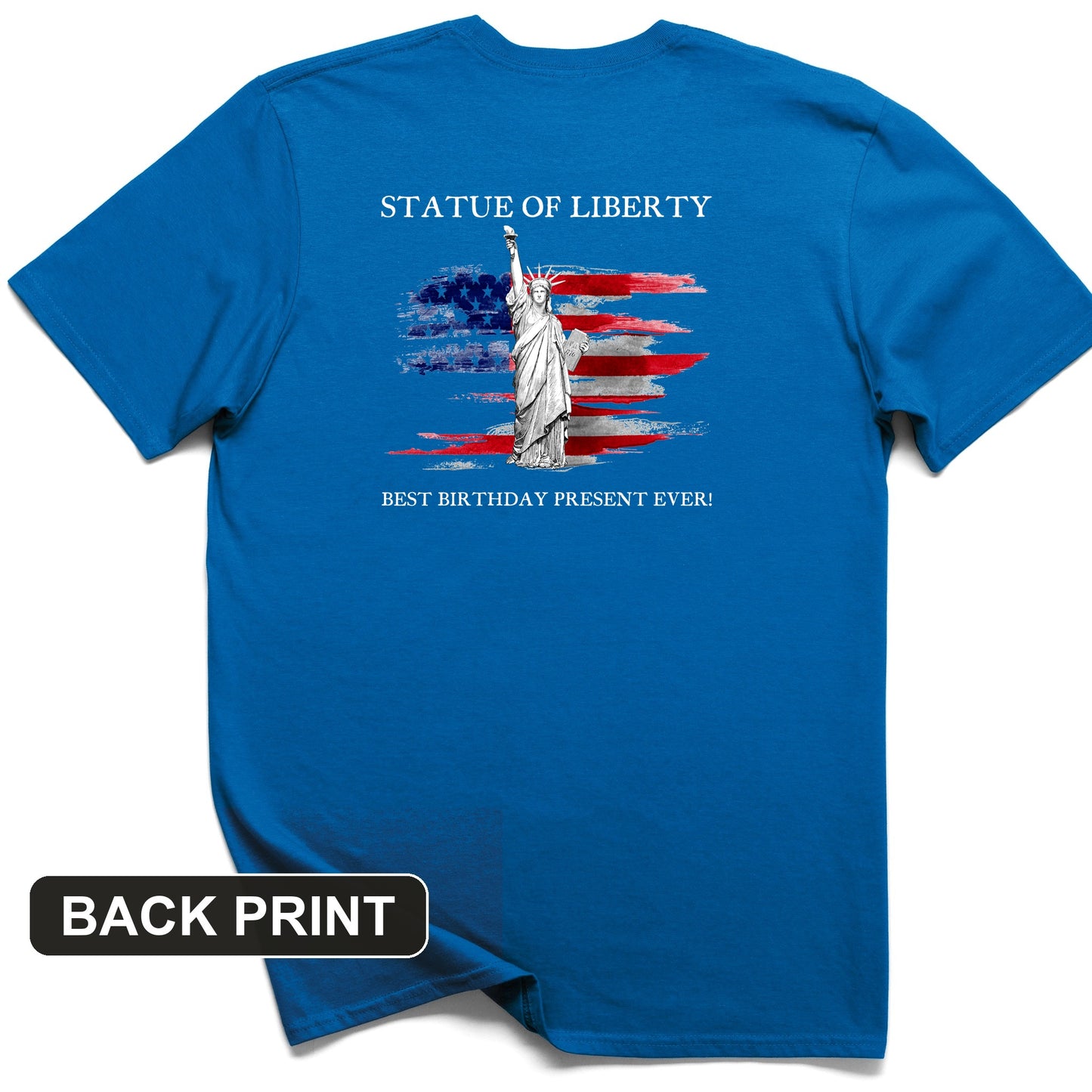 Statue Of Liberty Back Print T-Shirt