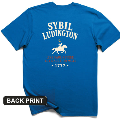 Sybil Ludington Back Print T-Shirt