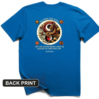 Two Lives Back Print T-Shirt