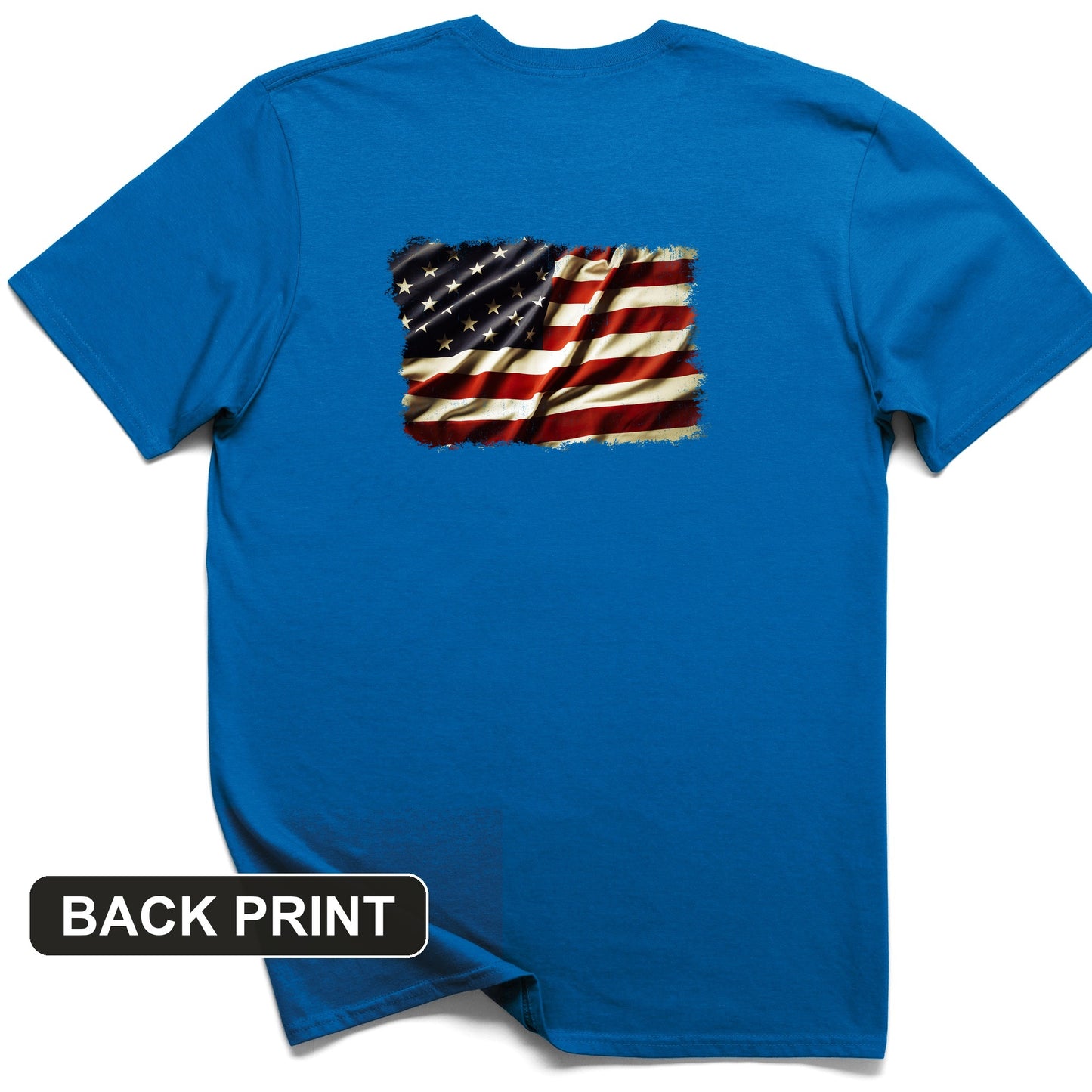USA Flag Back Print T-Shirt
