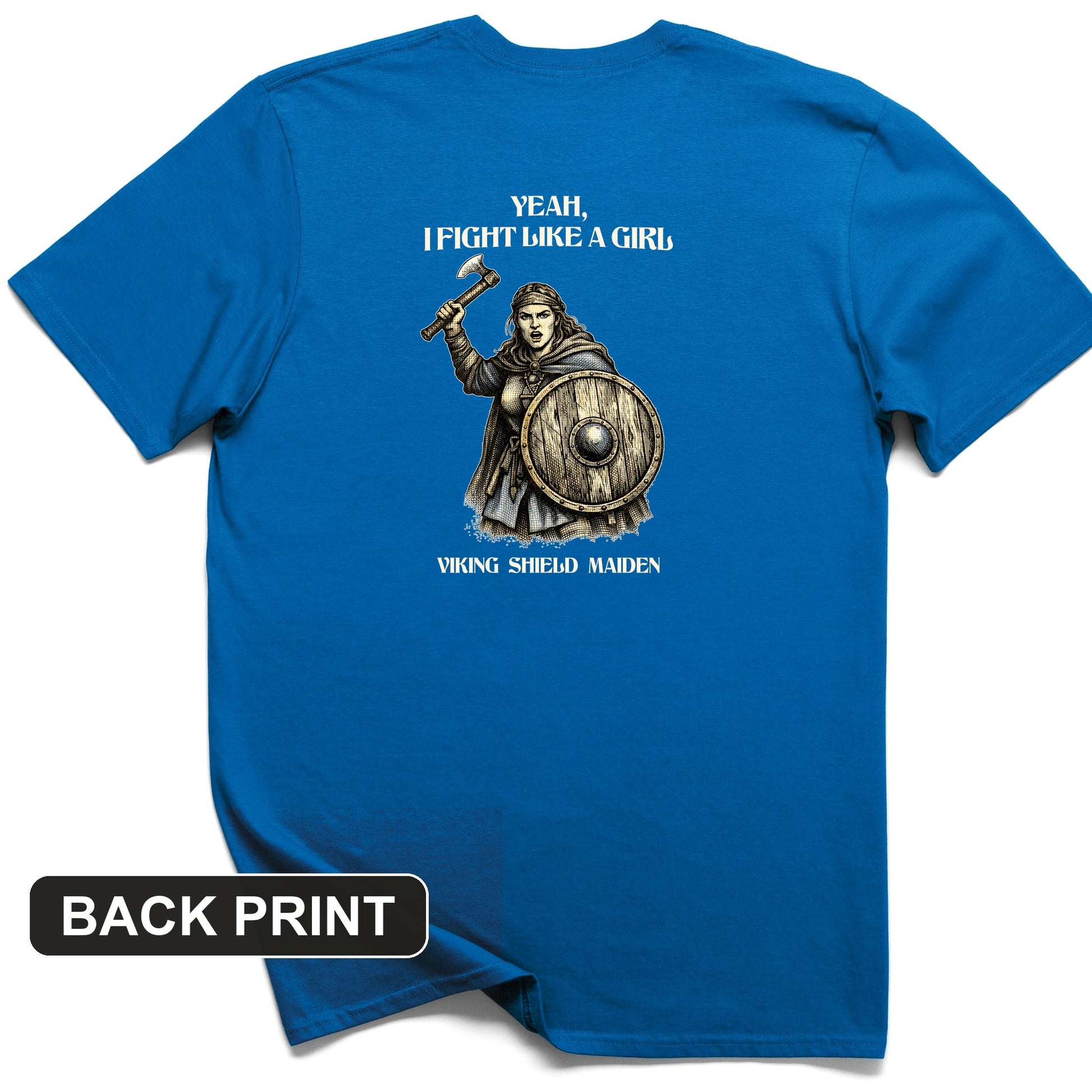Viking Shield Maiden Back Print T-Shirt