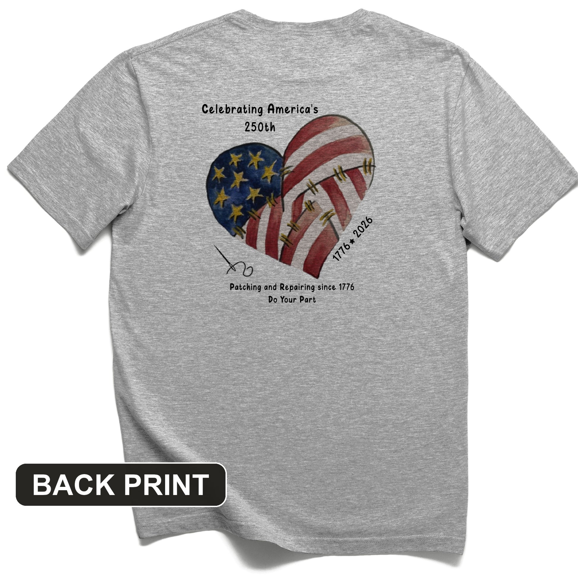 250th Heart Back Print T-Shirt