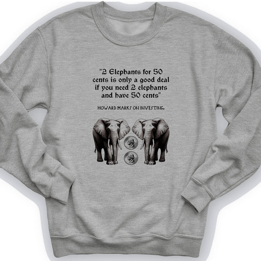 2 Elephants for 50 Cents Crewneck