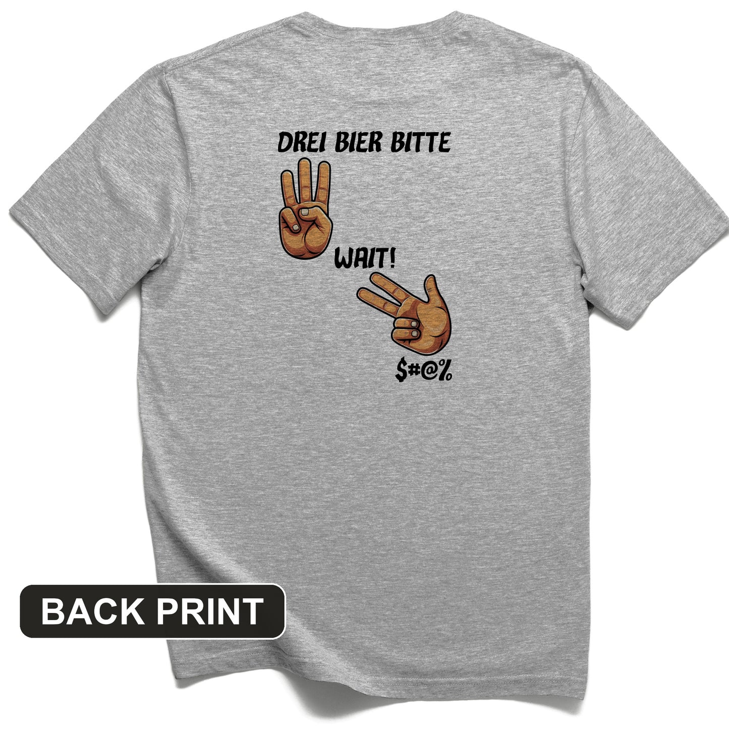 3 Beers Back Print T-Shirt