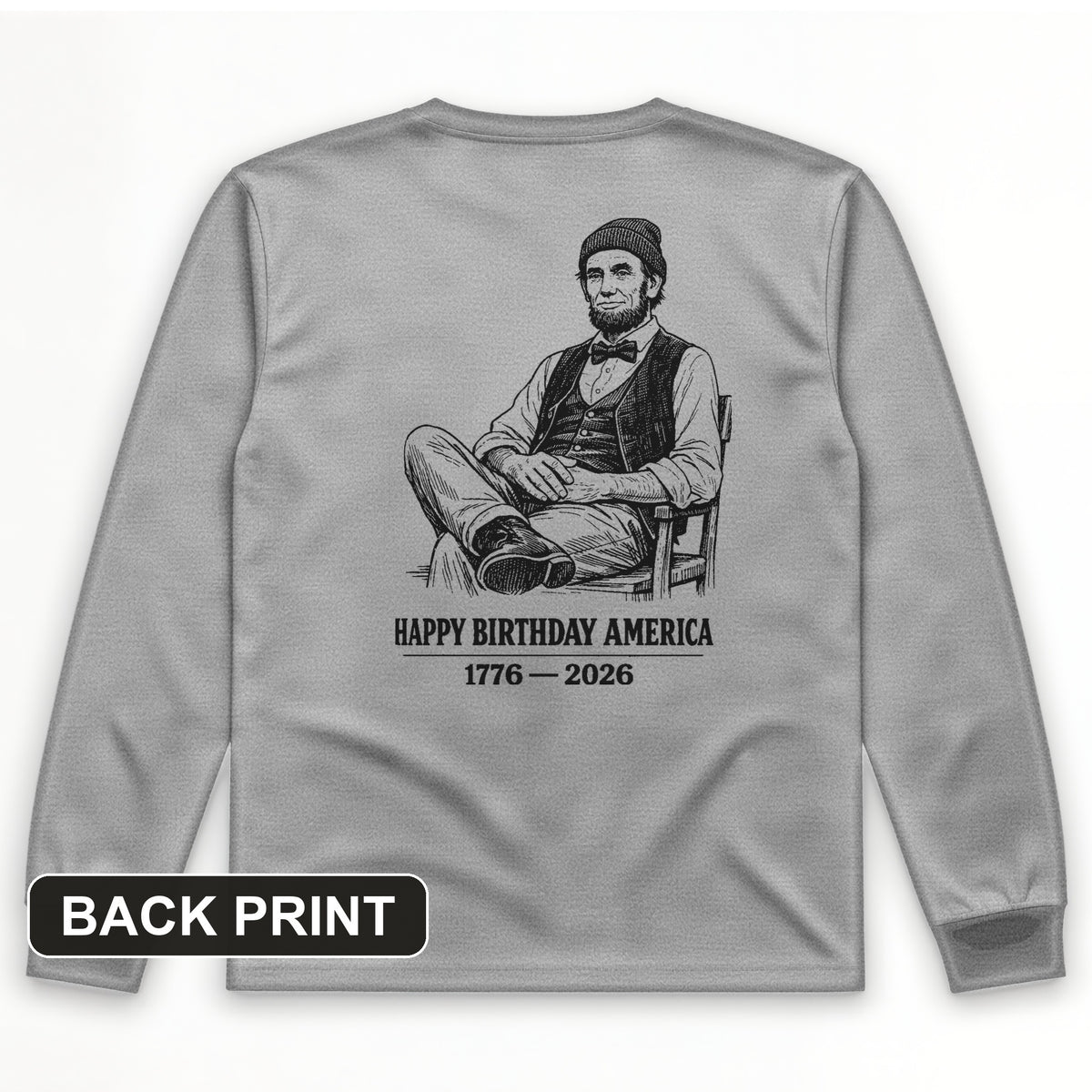 Abe Beanie Back Print Long Sleeve T-Shirt