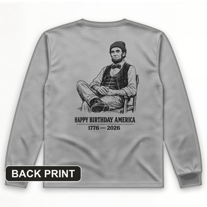 Abe Beanie Back Print Long Sleeve T-Shirt
