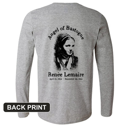Angel of Bastogne Back Print Long Sleeve T-Shirt