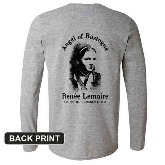 Angel of Bastogne Back Print Long Sleeve T-Shirt