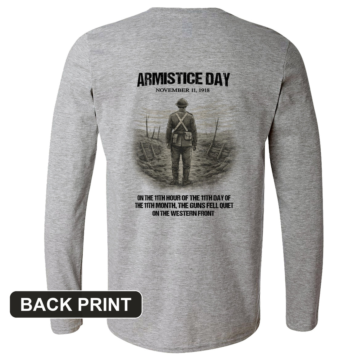 Armistice Day Back Print Long Sleeve T-Shirt