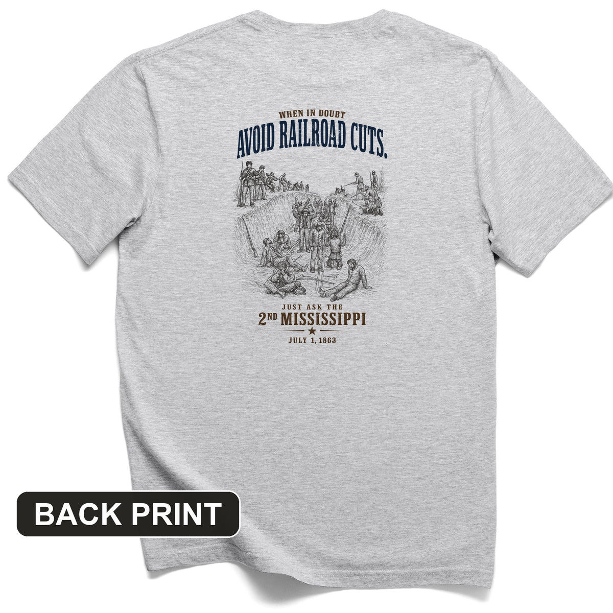 Avoid Railroad Cuts Back Print T-Shirt