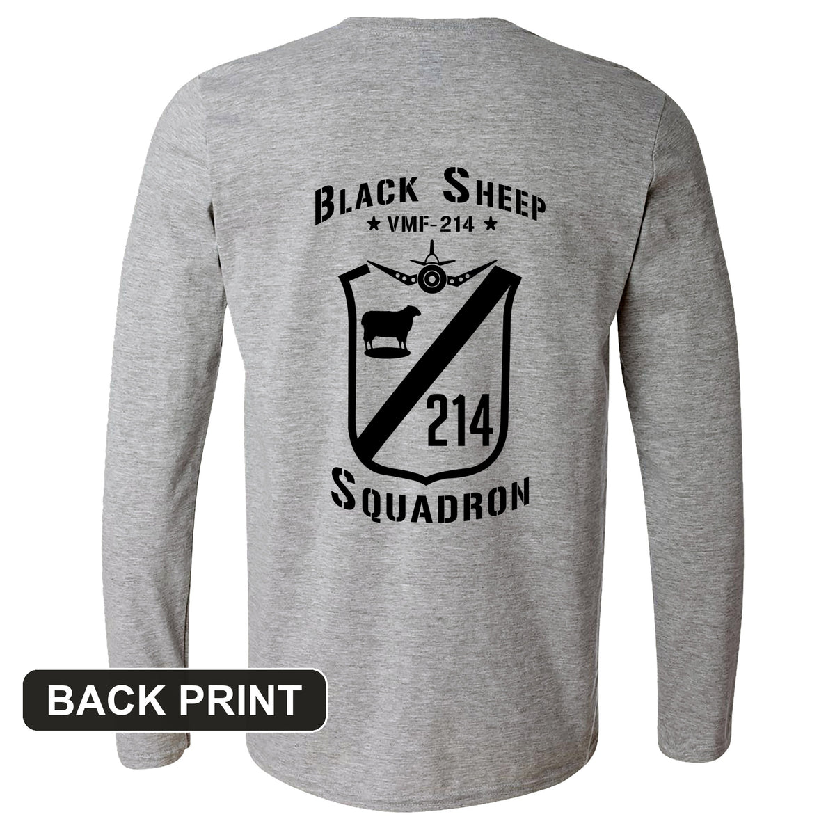 Black Sheep Back Print Long Sleeve T-Shirt