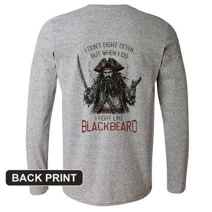 Blackbeard Back Print Long Sleeve T-Shirt