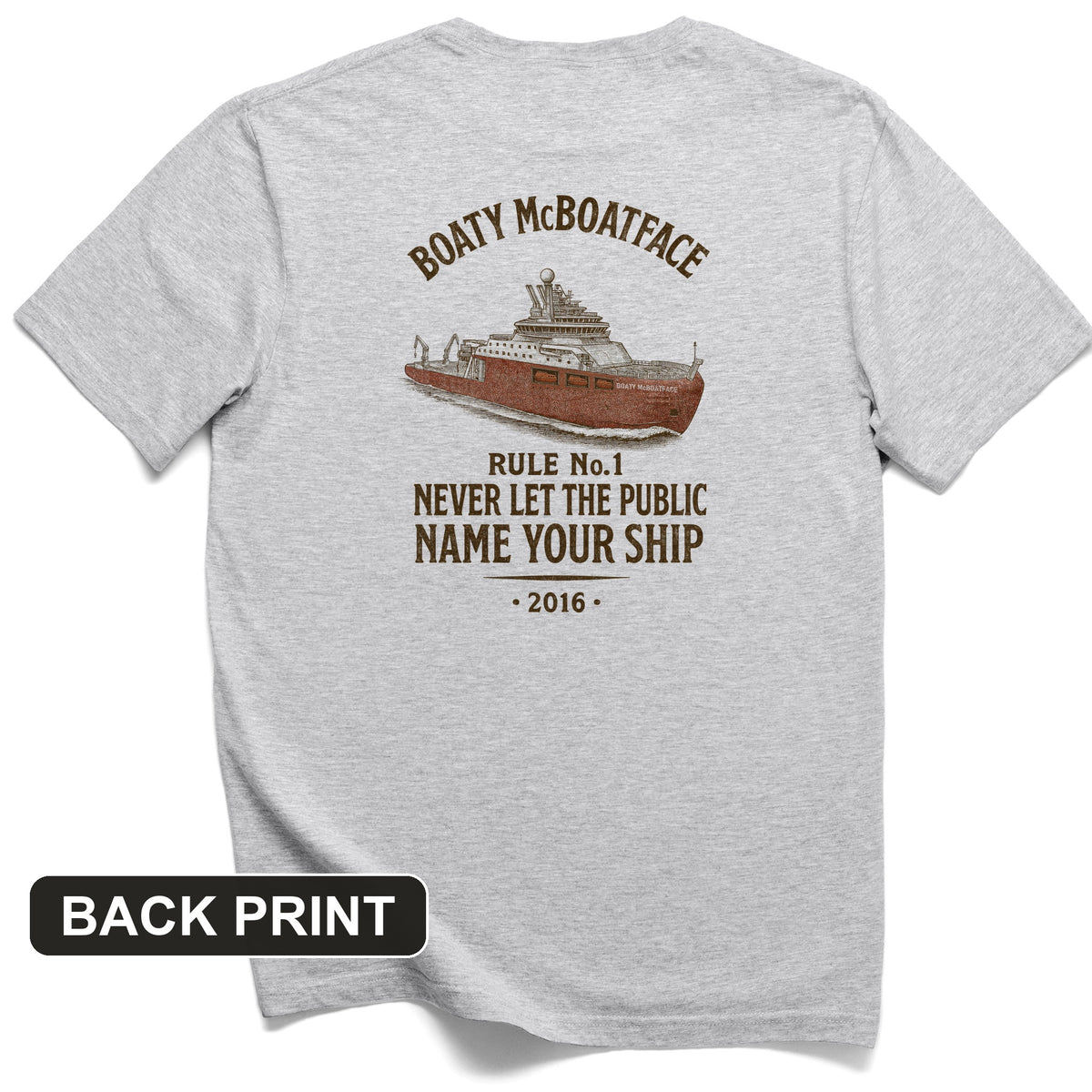 Boaty McBoatface Back Print T-Shirt