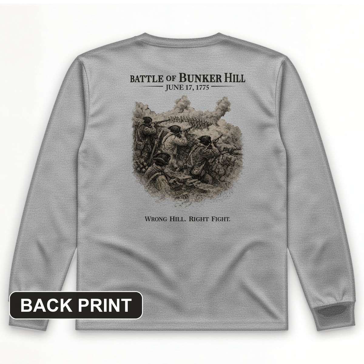 Bunker Hill Back Print Long Sleeve T-Shirt