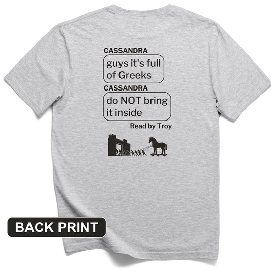 Cassandra Left On Read Back Print T-Shirt
