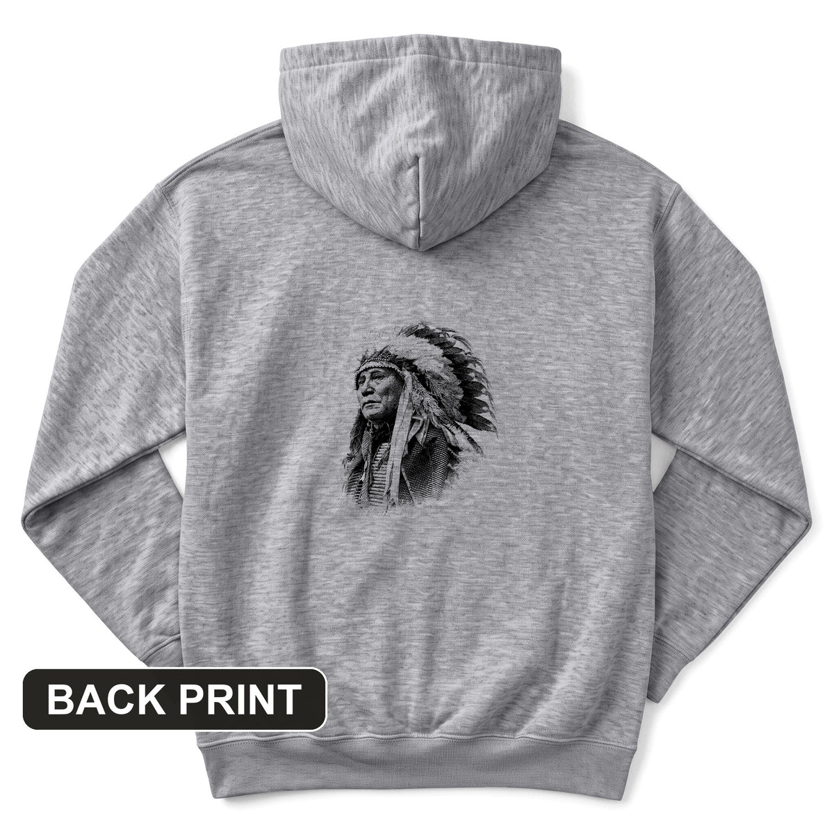 Chief Hollow Horn Bear Back Print Hoodie