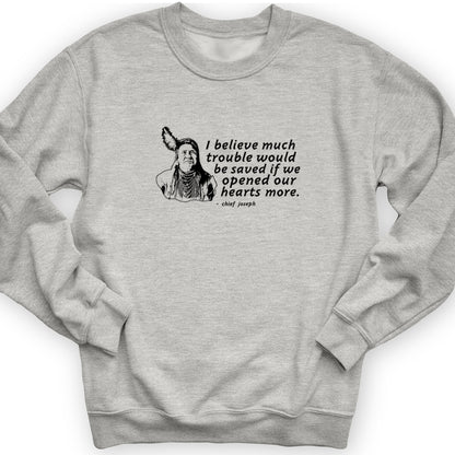 Chief Joseph Open Hearts Crewneck