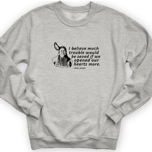 Chief Joseph Open Hearts Crewneck