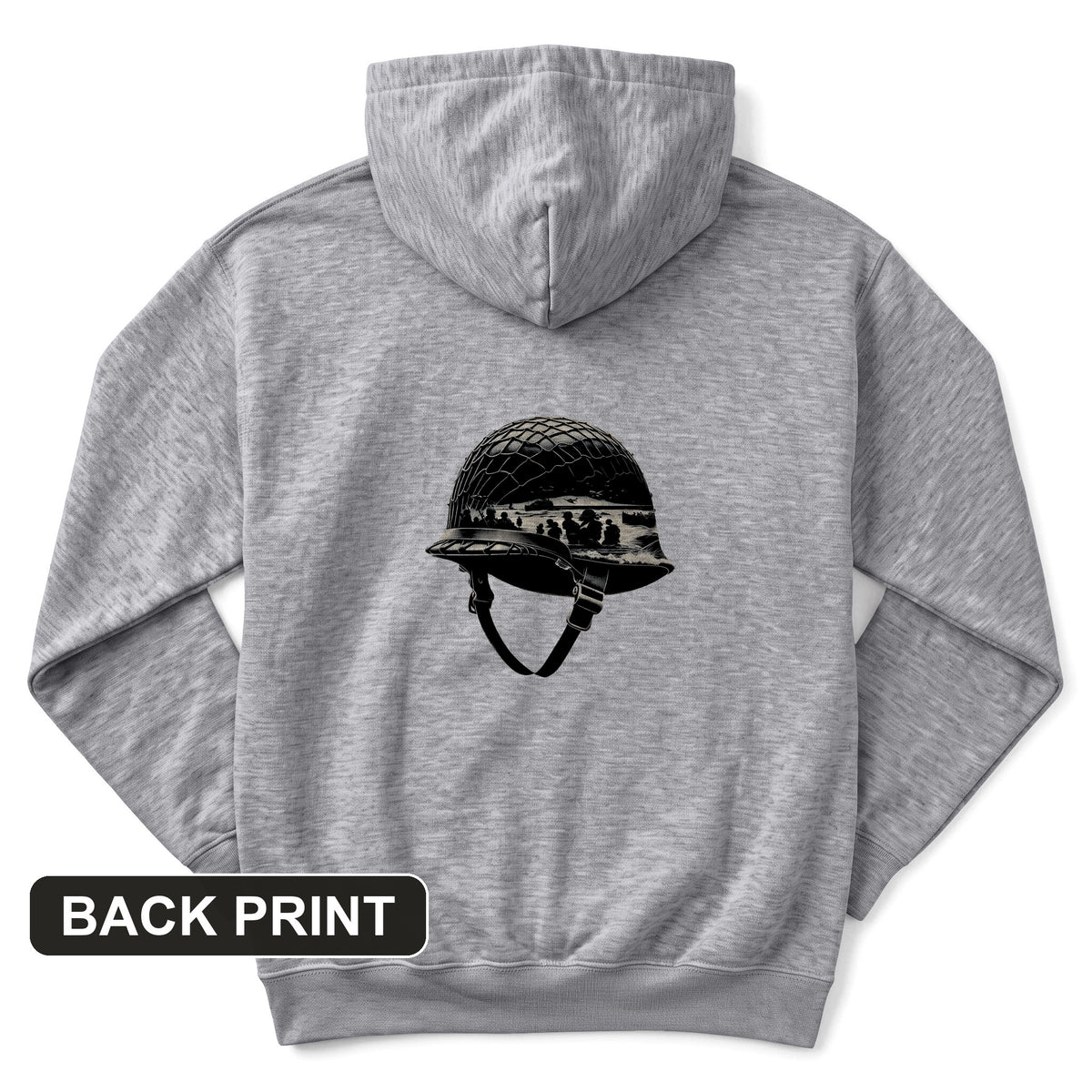 D-Day Helmet Back Print Hoodie