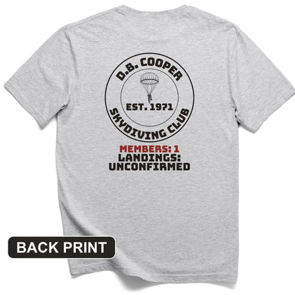 DB Cooper Skydiving Club Back Print T-Shirt