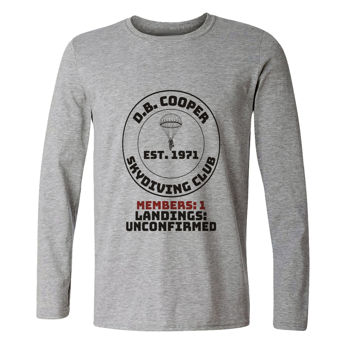 DB Cooper Skydiving Club Long Sleeve T-Shirt