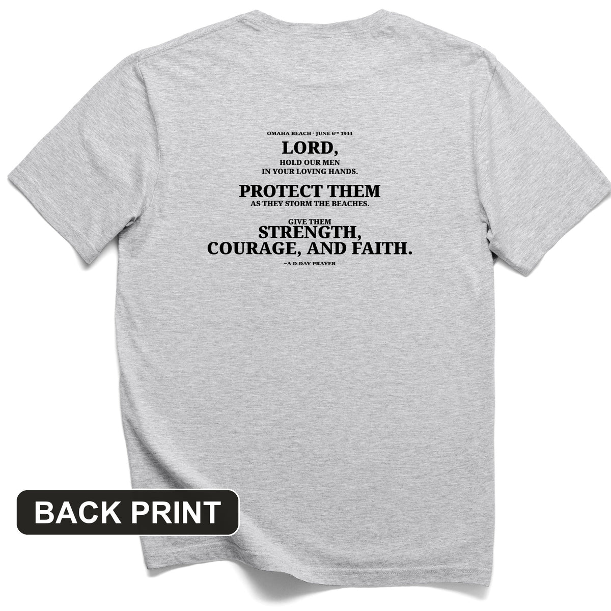 DDay Prayer Back Print T-Shirt